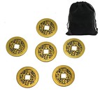 6pcs set Brass Chinese Feng Shui I Ching Divination Coins For Success Dia New