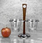 Mid-century Modern Teak   Chrome Serving Condiment Caddy