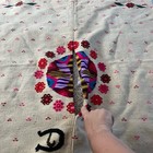 Vintage Serape Sarape Mexican Poncho blanket Handwoven Thick Wool Motifs Mexico