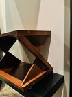 Vintage Mid-century Modern Style Distinctive  x  Shaped Leg Wooden Accent Table 