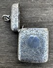 Antique Albert Baker   Co  Sterling Silver Engraved Vesta Case Match Safe