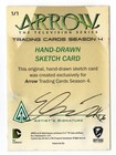 2017 Cryptozoic Arrow Season 4 Spartan Sketch Card 1 1 By Artist Elvin Hernandez