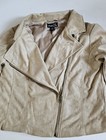 Rue 21 Apparel Faux Suede Jacket Tan Beige Zip Front Women   s Size M
