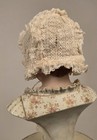 Victorian 19th C Child   s Lace Baby Bonnet W Ruffles  