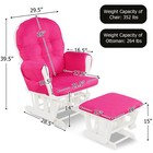 Costway Glider And Ottoman Cushion Set Wood Baby Nursery Rocking Chair Pink