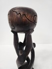 Vintage Hand Carved Wood African Unity Globe Abstract Modernist Decor Ghana