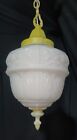 Vintage Art Deco Era Victorian Glass Shade Ceiling Fixture Chandelier Pendant