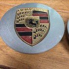 Porsche X2 968 993 911 964 Colour Crested Alloy 76mm Metal Wheel Hub Centre Cap
