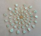 Beach Sea Glass 50 Pieces Bright Sky Blue Genuine Surf-tumbled Mendocino Ca