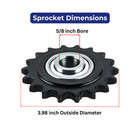 Jeremywell  60 Idler Sprocket 15 Tooth 5 8  Bore Hardened Steel