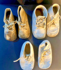 Lot Of 3 Pairs Of  Vintage Infant toddler White Baby Shoes     Dr  Posner  Etc 