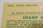 Ho Champ Decals Hd-26 Watch Your Step Black  For Passenger Car Steps
