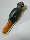 Antique 1920   s Judd Manufacturing Co  Cast Iron Mallard Duck Head Wall Clip 