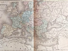 Vtg 1900s Europe Geographical Map French Orig 18  X 12  C29-9