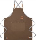 Canvas Adjustable Work Apron With Pockets  Beige Brown Green Navy Blue