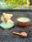 Vintage Angelic Pig In A Tub  Lemoges Trinket Box