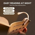 Mini Led Book Light Clip On Reading Lamp Usb Rechargeable 3 Brightness Portable 