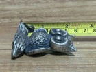 Pewter Owl Owls Vintage Lot Ampersand Usa Heavy 4 Pieces Beautiful       