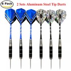 2 Sets Steel Tip Darts 22g Aluminium Shafts Professional Dart Set Flights-6pcs