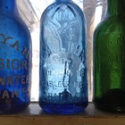 Pretty Blue J a lomax Chicago Applied Blob Hutch Soda Bottle 4 Bottles Emb 1880s