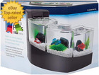 Betta Falls 3 Section Aquarium Fish Tank With Quietflow Power Filtration  Black