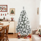 4ft Snow Flocked Artificial Full Christmas Tree White Tree With 350 Branch Tips