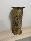 Vintage Brass Umbrella Stand Cane Holder Tall Floor Holder Embossed Relief 19 