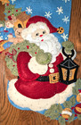 Completed Vtg Bucilla Felt Stocking Applique Santa Toys Wreath Lantern 16 5  A11
