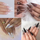 Stiletto Nail Tips - 504pcs Stiletto Gel Nails Tips Pre-shaped Stiletto Nails Ti