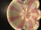 Vtg Mcm Alfredo Barbini Circus Tent Pink Gold Cased Glass Bowl   Ashtray 5 75 