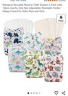 2 Babygoal Reusable Pocket Cloth Diapers 6 Packs W 10 Inserts Onesize 12 Total