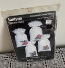 Vtg 1989 Janlynn Counted Cross Stitch Kit 50-150 Rose Ribbon Sachets Brand New