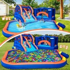 Hapcap Inflatable Water Slide With Bounce House big Pool blower For Kids Outdoor