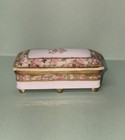 Vintage Hand Painted Porcelain Nipon Japan Trinket Vanity Casket Style Box