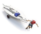Ho Artitec Painted Dp587   387 595 Sail Boat On Trailer