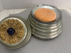 1930s Wind-up Powder Box Music Box Aluminum