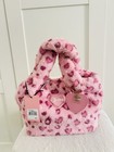 Juicy Couture Girls Pink Faux Fur Leopard Print Mini Coin Wallet Zipper Charm