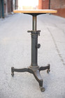 Vintage Cast Iron Base Table Typewriter Antique Telephone Stand Industrial Crank