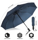 Windproof Travel Umbrella For Rain  Automatic Umbrellas Double Canopy Vented    