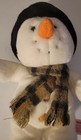 Vtg Russ Berrie Snowflake Snowman Plush Figure Toy 12  Carrot Nose Plaid Scarf