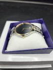 Movado Serio Two Tone Black Dial Stainless Steel Men s Watch - New Battery