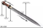 Roman Gladiator Sword  Handmade Damascus Steel Blade  Battle Ready With Sheath 