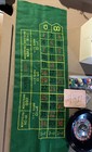 Vtg Crisloid Plastics Inc  8    Bakelite Roulette Wheel Felt Wager Mat balls   Chi