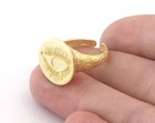 Eye Bark Textured Band Round Ring Adjustable Raw Brass 5-8 5us Size 4857