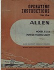 Vintage 1948-52 Operating Manuals  Allen Electric And Equipment Co  Kalamazoo Mi