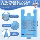 Blue Plastic Thank You Grocery Shopping T-shirt Bags 1000 Count