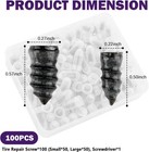 100 Pcs Rubber Tire Nail Repair Kit Screw In Tire Plugs For Car Truck Suv Van