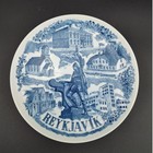 Vintage Gler   Postulin Hf Decorative Plate Of Reykjavik  capital Of Iceland 