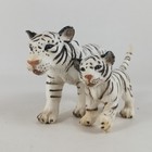 Vintage Schleich White Tiger Mother   Cub Animals Figures Toys 2005  2 Pcs 