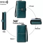 Womens Leather Wallet Clutch Card Holder Purse Handbag Rfid Blocking Bifold Gift